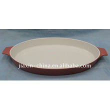 15"oval oven plate w/handle